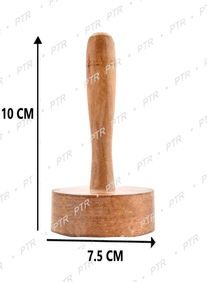 PTR Wooden Paratha Presser, Roti Fluffer, Seker, Masher - Perfect Kitchen Tool for Making Delicious Parathas and Mashing Pav bhaji and Vegetable - (Set of 1) - Image 2